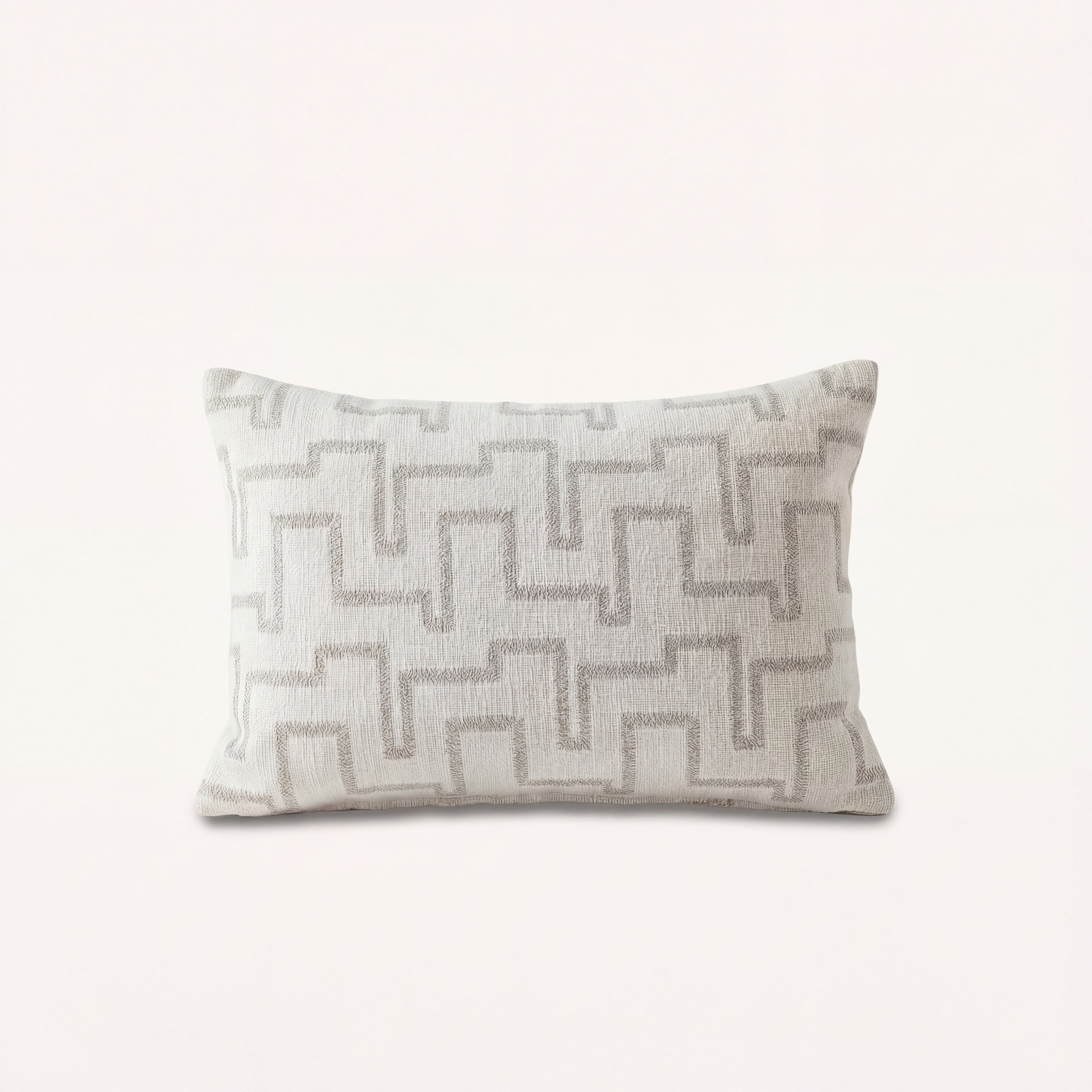 coussin decoratif rectangulaire tissu texture motif geometrie grayson