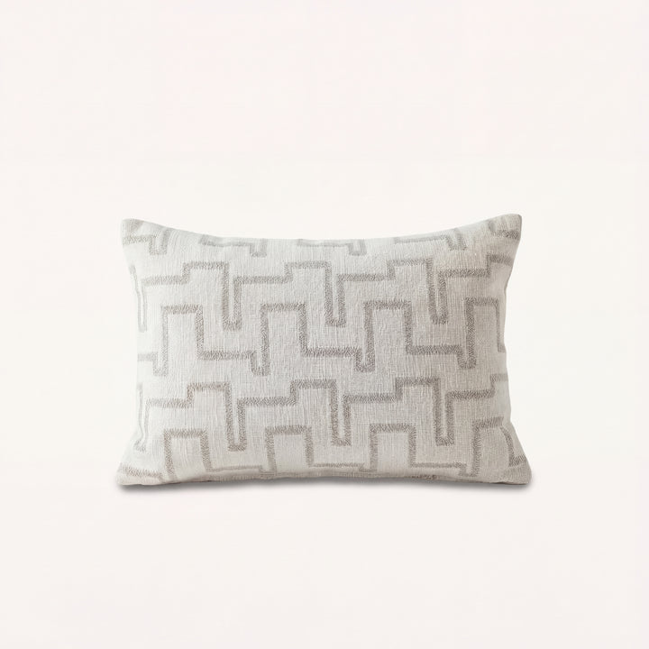 coussin decoratif rectangulaire tissu texture motif geometrie grayson