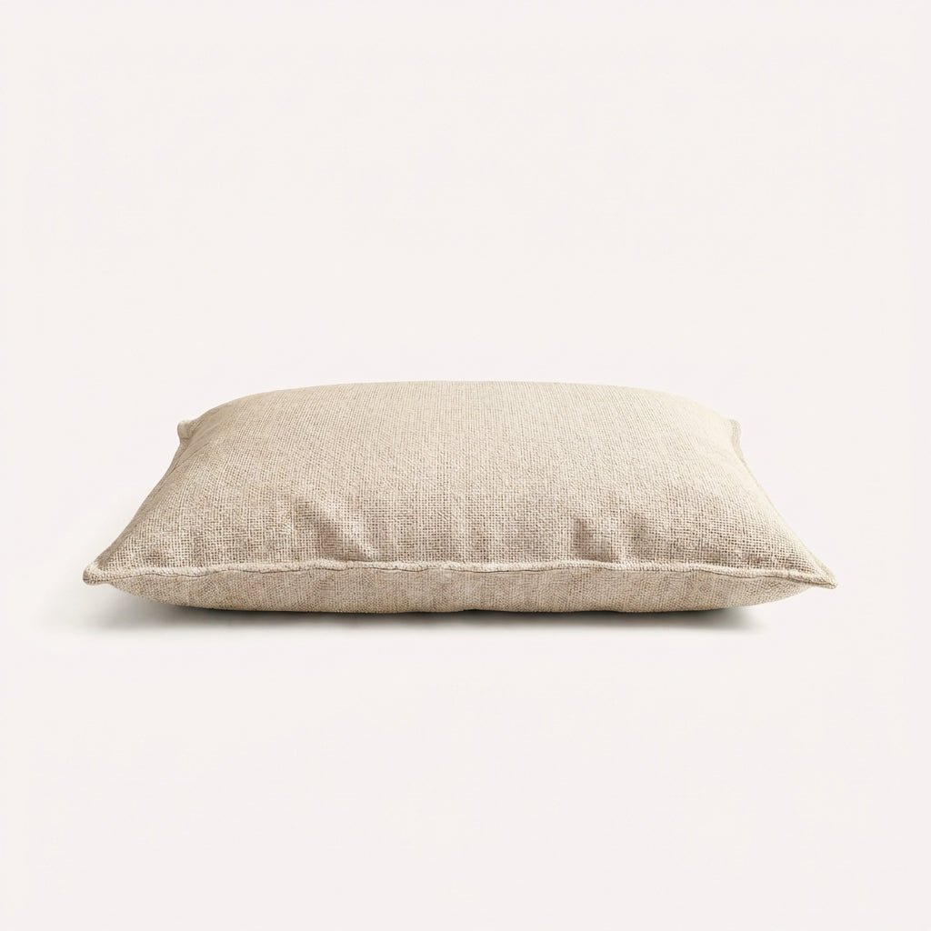 coussin pour chien soma en tissu texturé beige, coussin confortable pour chien