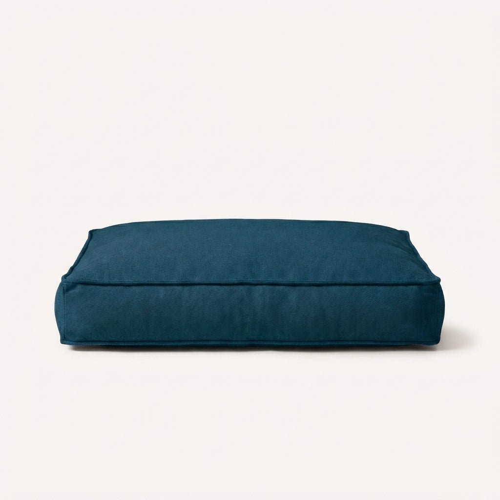 lit pour chien nesto en tissu sari beige, coussin épais confortable pour chien