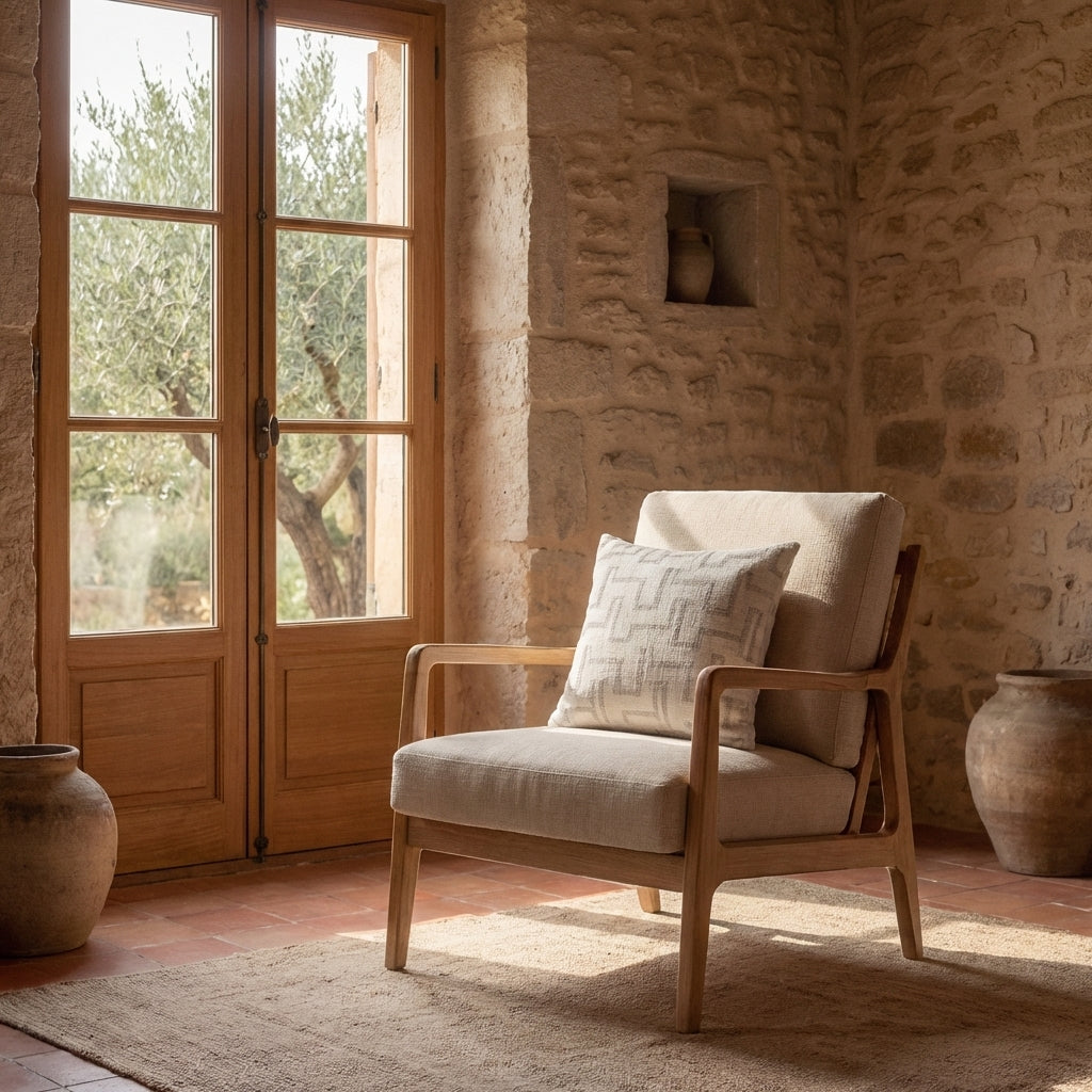 coussin decoratif fauteuil salon style provence tissu texture