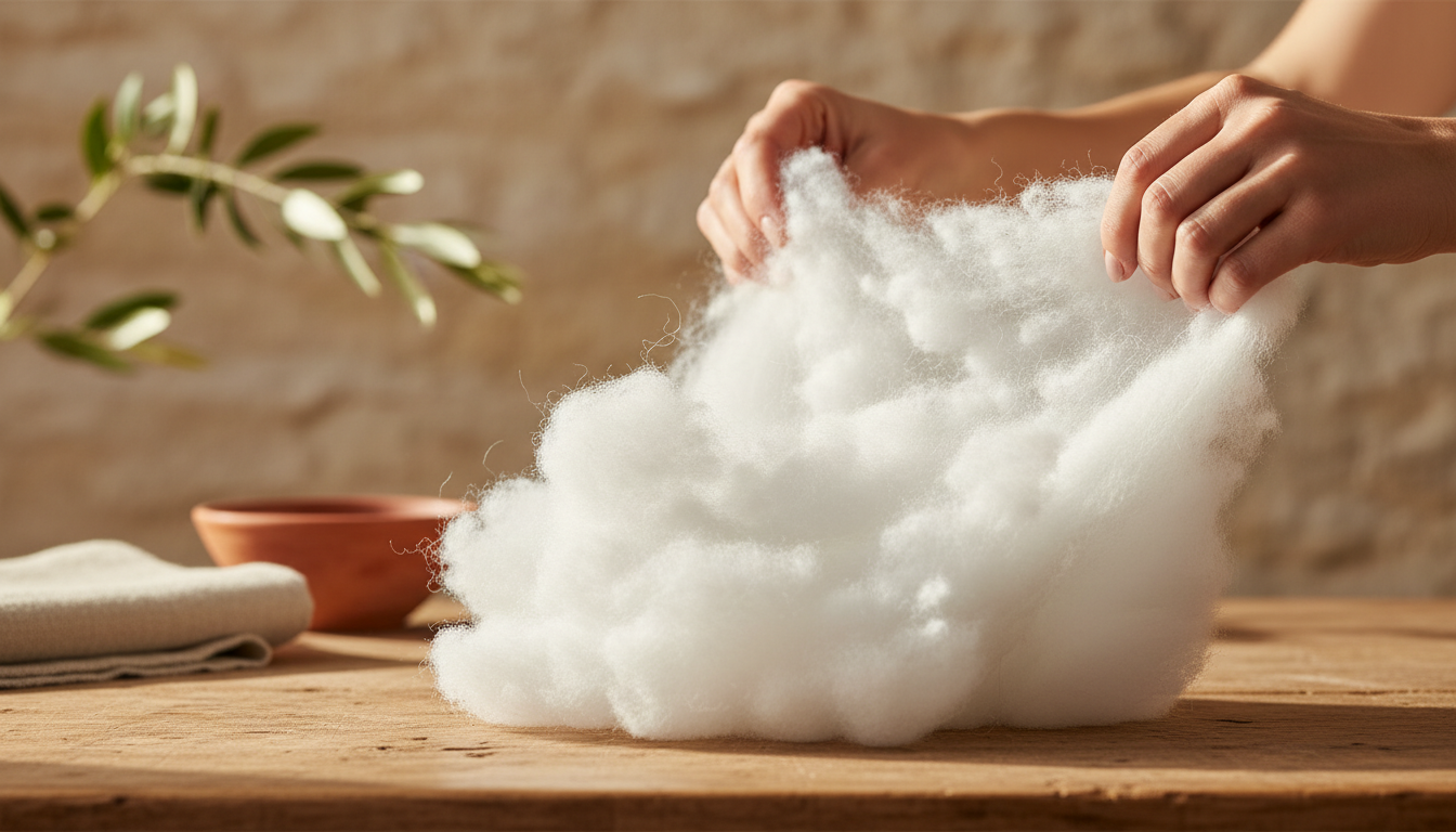 présentation du polyester cardé de rembourrage panier chien